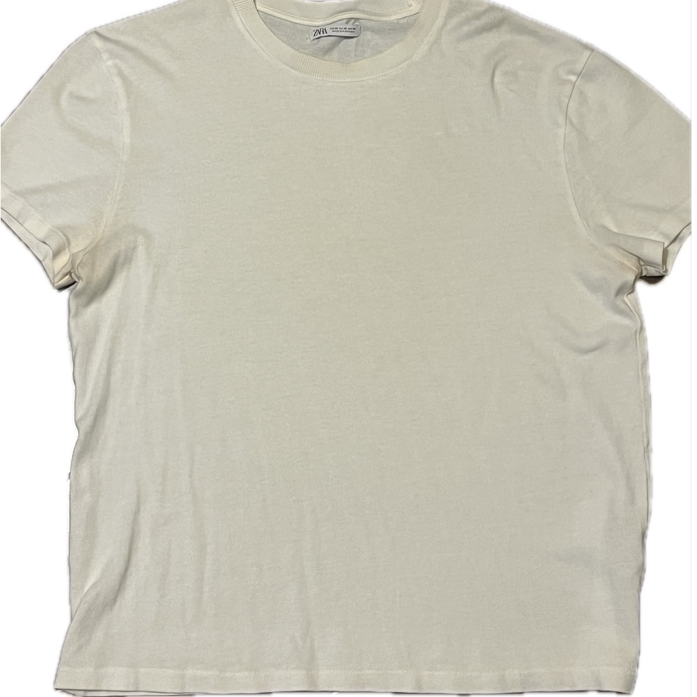 Zara Men’s White Short Sleeved Shirt Size Medium